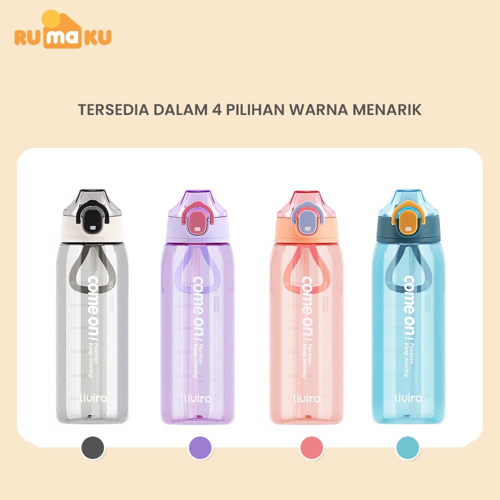 Rumaku Botol Minum Pop Cap Lock Botol Anak Sport Cup 550 ml Botol Air Anak Imut