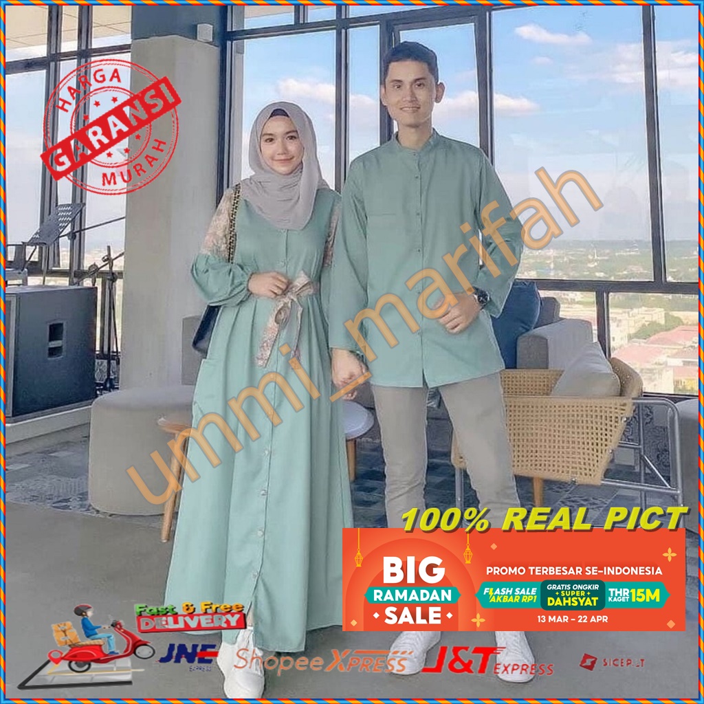 Gamis Couple Muslim Sarimbit Terbaru 2021 / Wardah Couple Baju Pasangan Kondangan Pernikahan Syari
