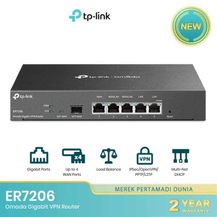 TP-LINK ER7206 New Omada Gigabit VPN Router Highly Secure VPN