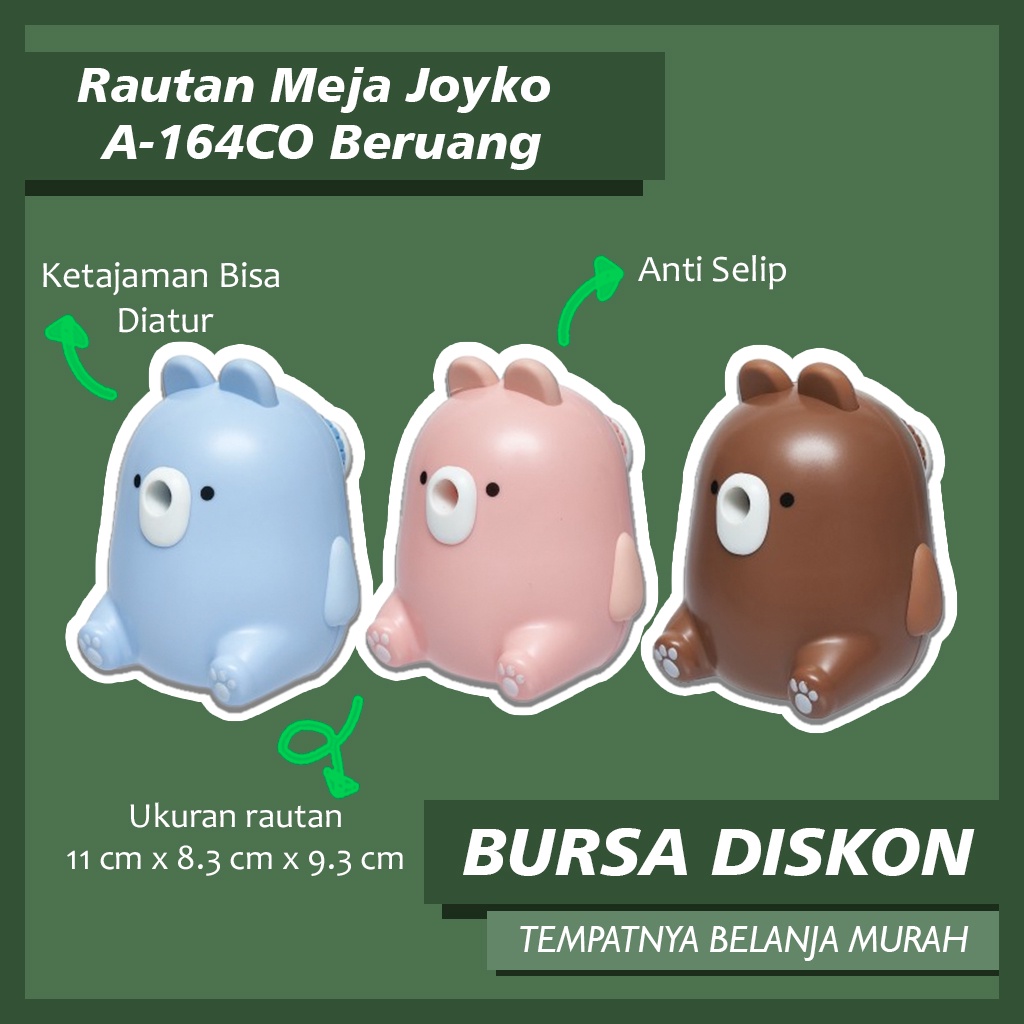 

Rautan Meja Joyko Beruang Sharpener Serutan Pengserut Bentuk Bear
