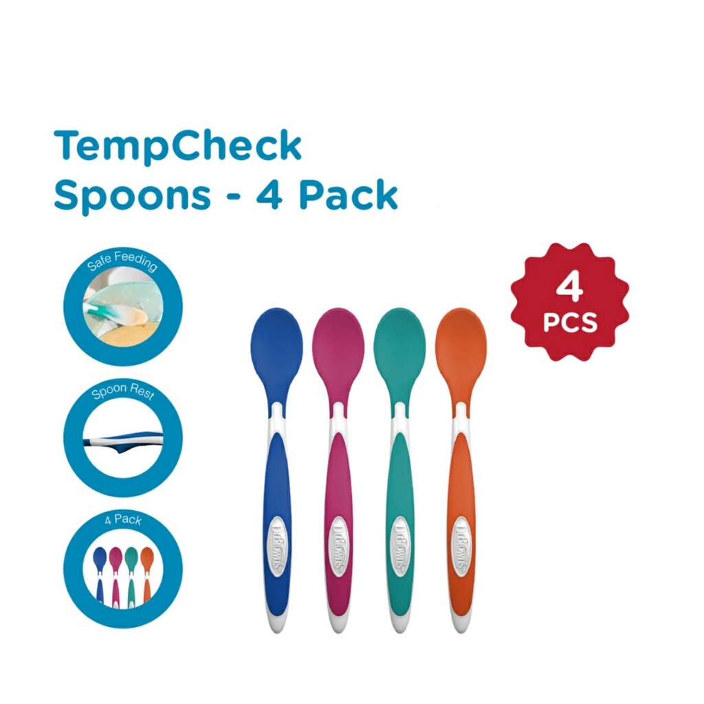 Dr Brown's Temp Check Spoon 4 pc Sendok Indikator Panas