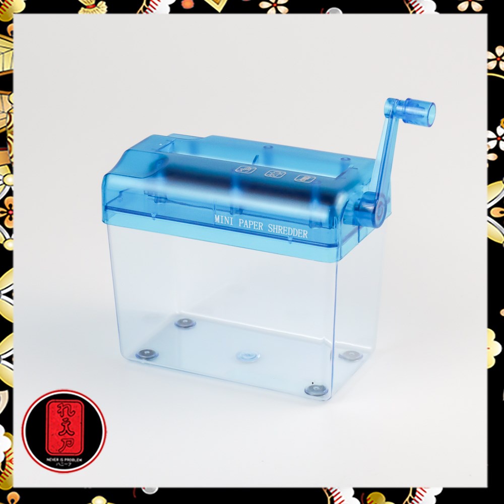 Penghancur Kertas Manual CD Card Paper Shredder 4.5L - WST-123 - Blue