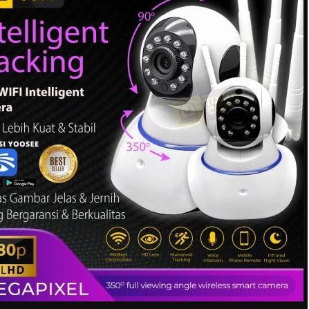 ♠ CCTV IP Cam Wifi 3 Antena YOOSEE 1080p HD IP Camera Wireless 360° View Night Vision Infrared  YOOS