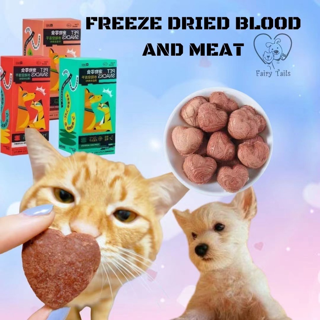 [PREMIUM] Snack Freeze Dried Blood and Meat Darah dan Daging Beku Untuk Anjing dan Kucing Nutrisi Zat Besi Dengan Lysine dan Lecithin