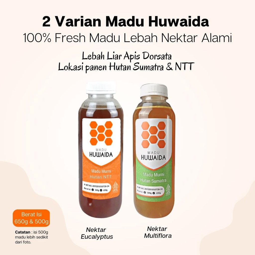 

Madu Huwaida MURNI RAW HONEY Lebah Liar 500g [ Bersanad Jelas]