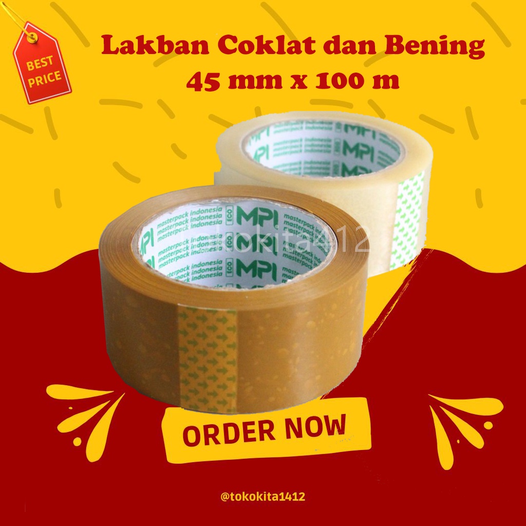 

Lakban Coklat dan Bening ukuran 45 mm x 100 m