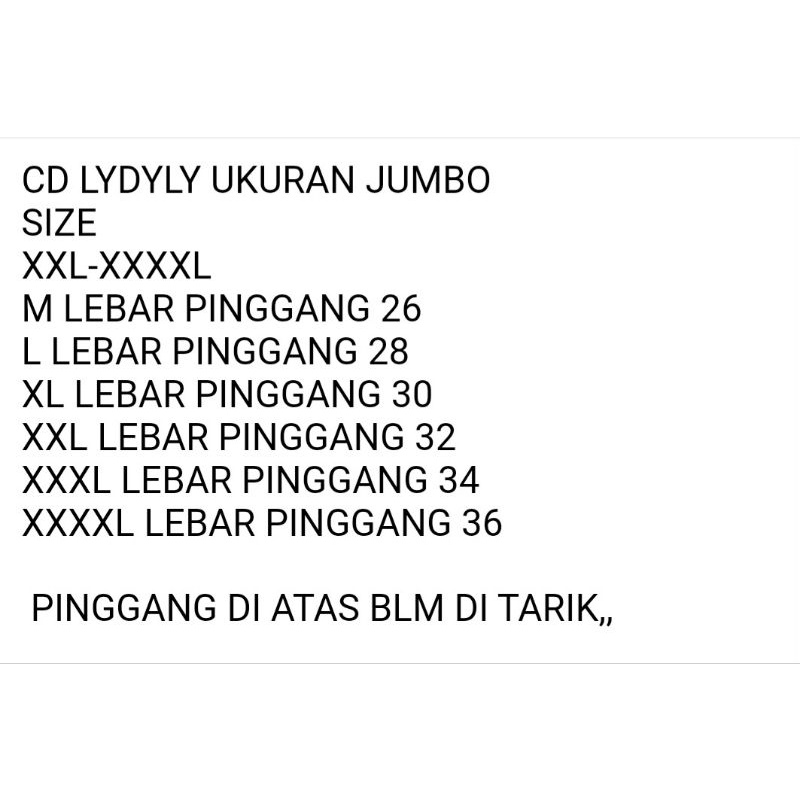 CD LYDYDY UKURAN JUMBO L030 bahan katun