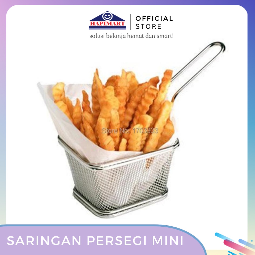 Deep Fryer Mini Saringan Minyak Goreng Bentuk Persegi Ukuran Kecil