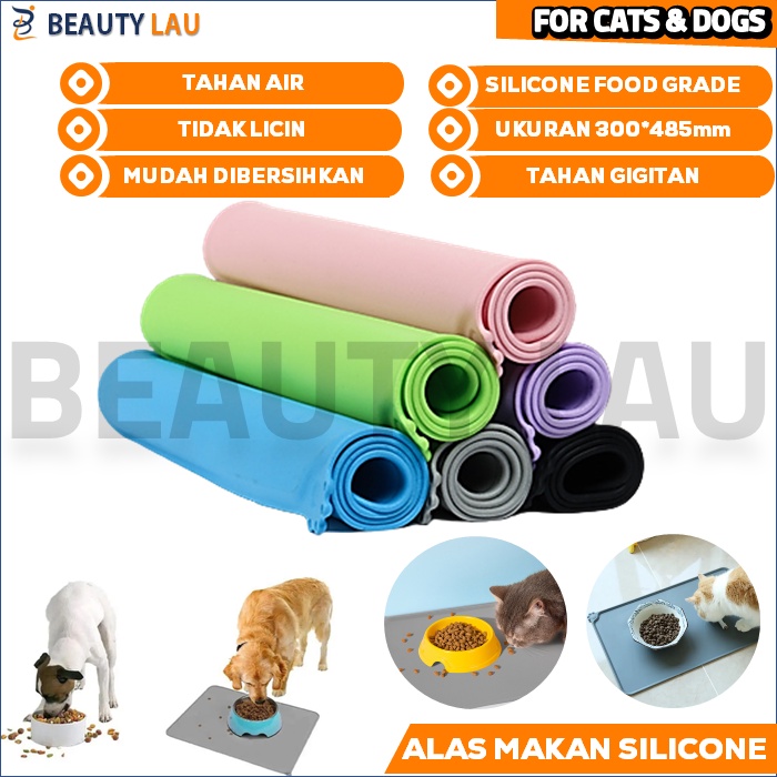 ALAS TATAKAN TEMPAT MAKAN KUCING ANJING SILIKON SILICONE ANTI SLIP WATERPROOF PET FOOD MAT DOG CAT FEEDING MAT