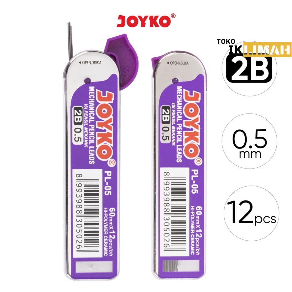 

Pencil lead / Isi Pensil Mekanik Joyko PL-05 2B 0.5 mm / 1 Tube 12 PCS