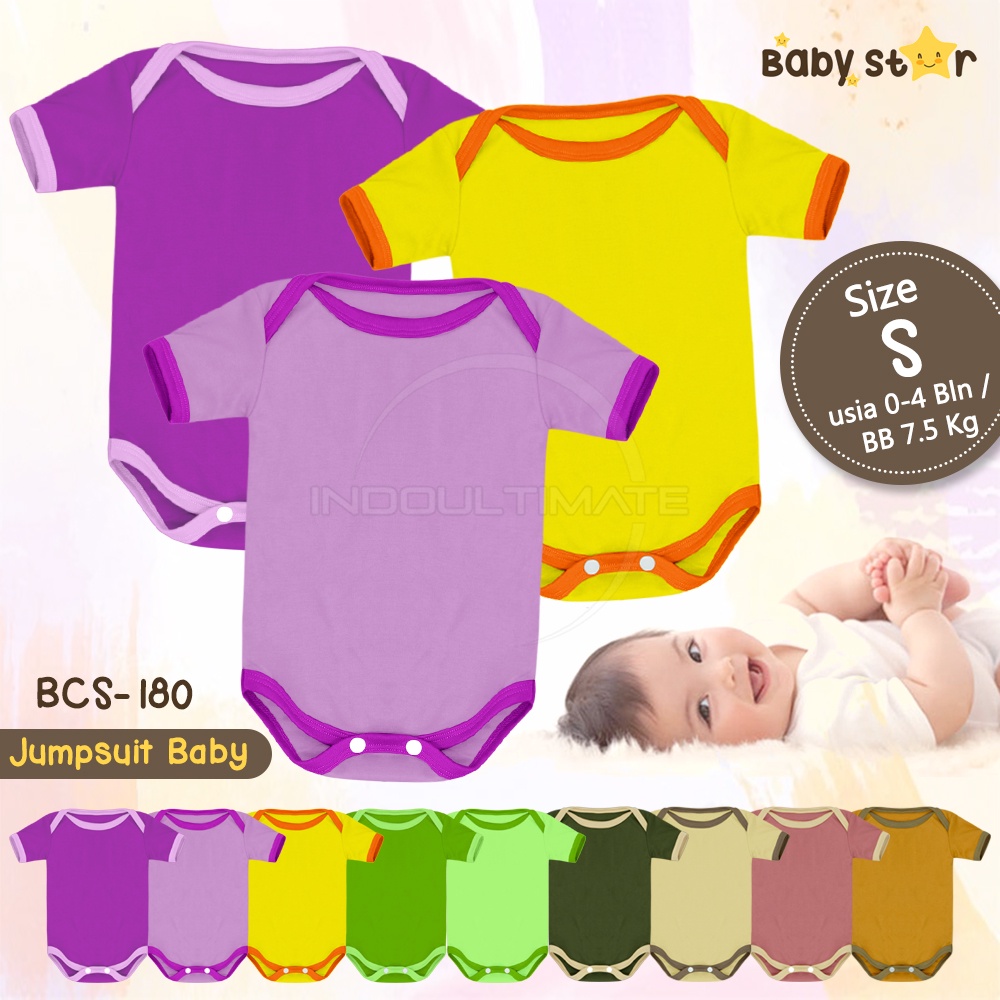 Jumper Bayi Kombinasi Jumsuit Bayi Baru Lahir 3-12 Bulan BABY STAR / BRIGHT STAR Baju Bayi Perempuan Laki Laki BY BCS-180 Sleepsuit Jumsuit Setelan Set Baju Bayi Baby Perempuan Laki Laki