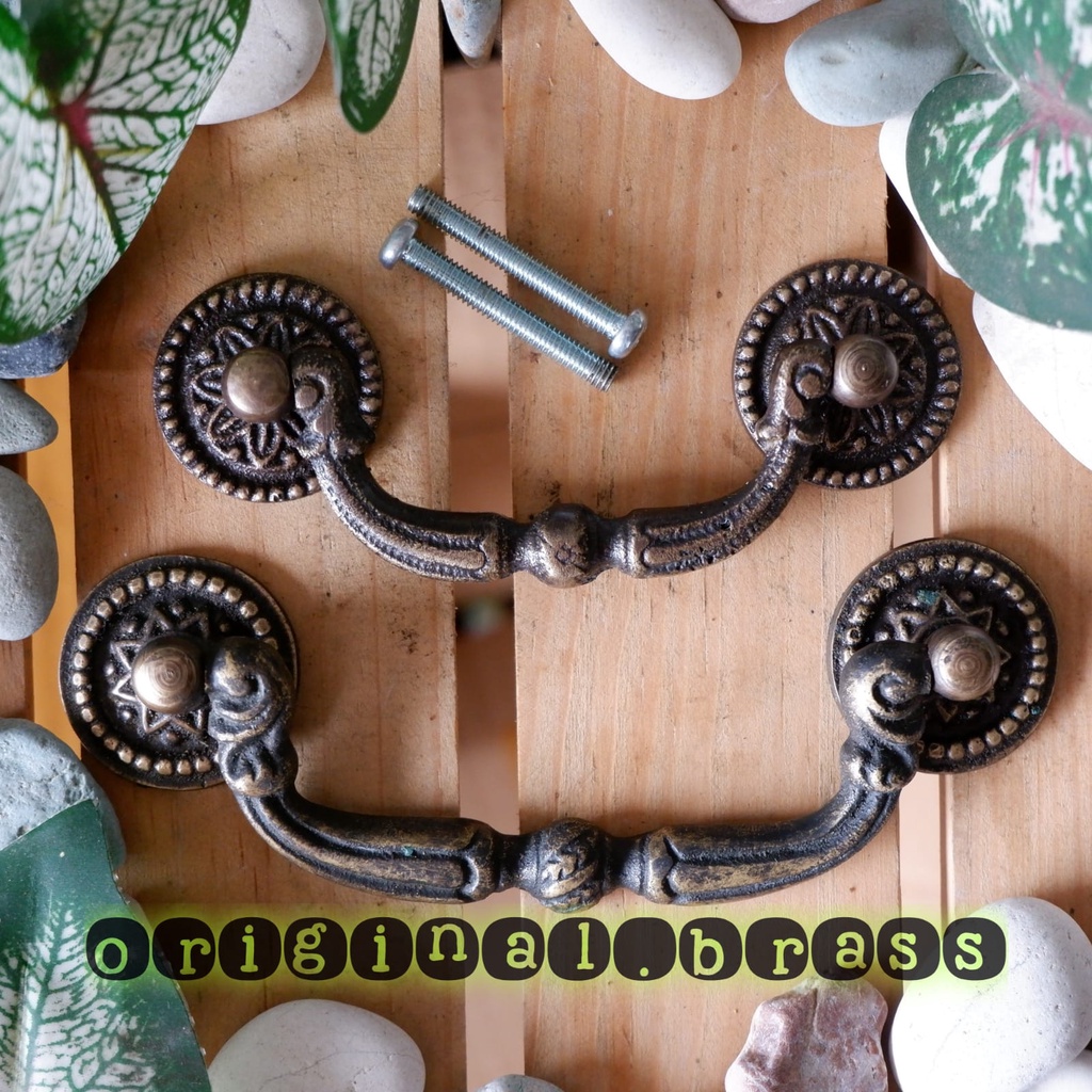 HANDLE KUNINGAN ANTIK TARIKAN LACI GAGANG PINTU LEMARI HANDLE KITCHEN SET TARIKAN PINTU JENDELA