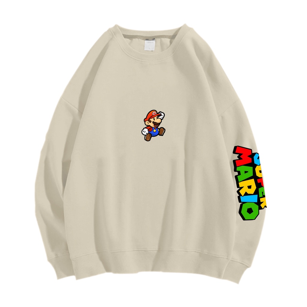 SUPER MARIO HAND  SWEATER CREWNECK PRIA WANITA Size M-XXL