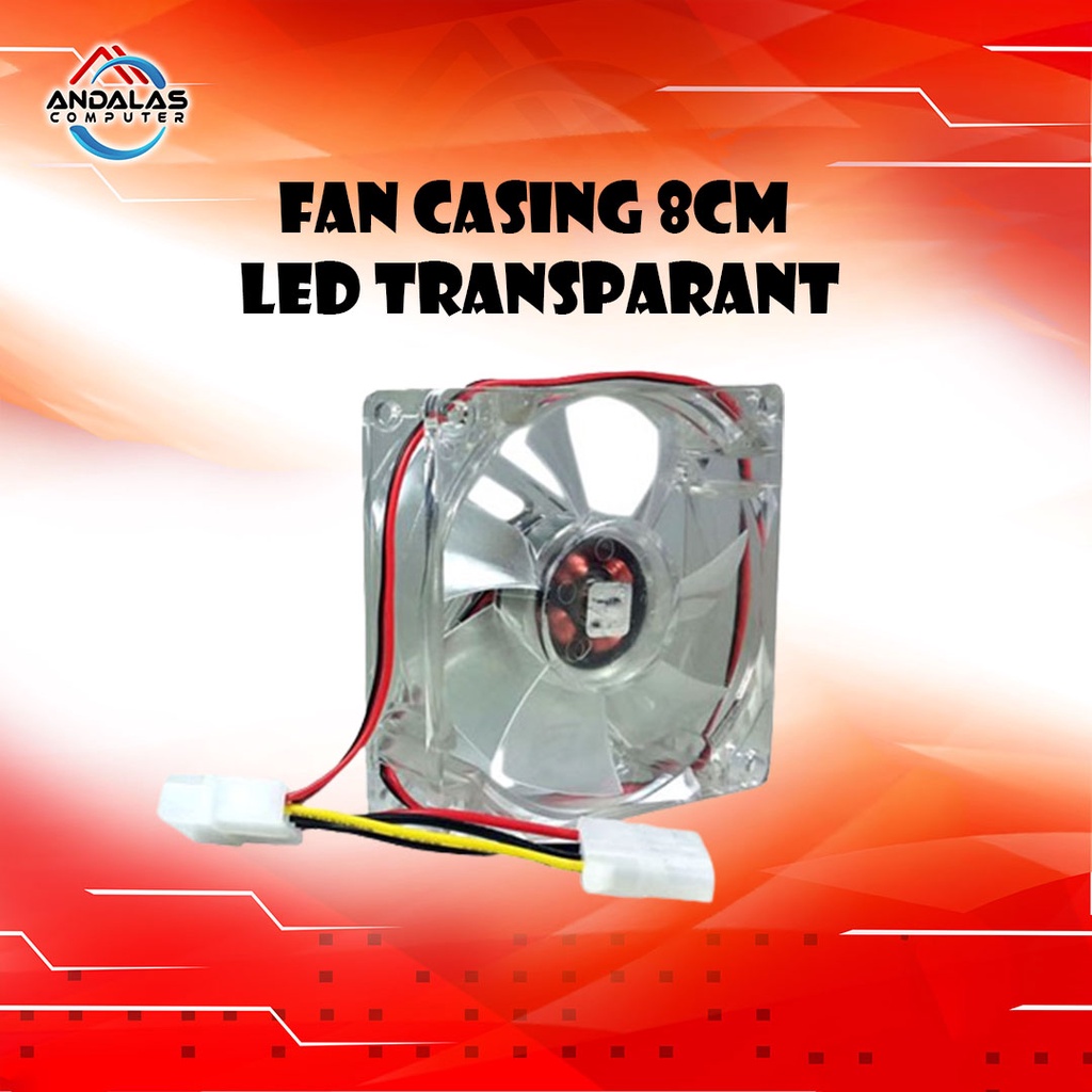 FAN CASING CASE CPU PC KOMPUTER TRANSPARANT LAMPU LED BIRU 8CM BAUT 8CM KIPAS PENDINGIN