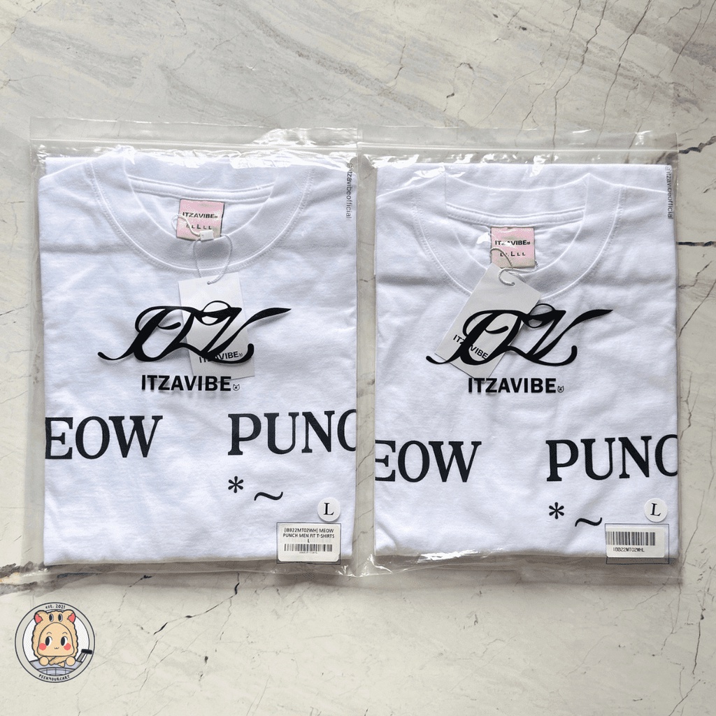 [READY INA] Itzavibe Meow Punch Men Fit T-shirt White Original | Itz A Vibe NCT Dream Jaemin Mark NC