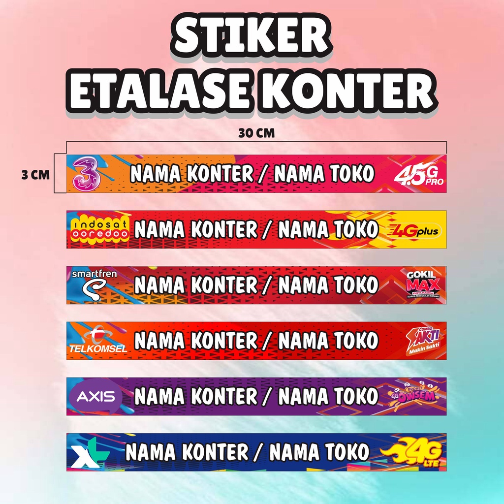 

Stiker Etalase Konter / Toko Murah + Laminasi Tahan Air