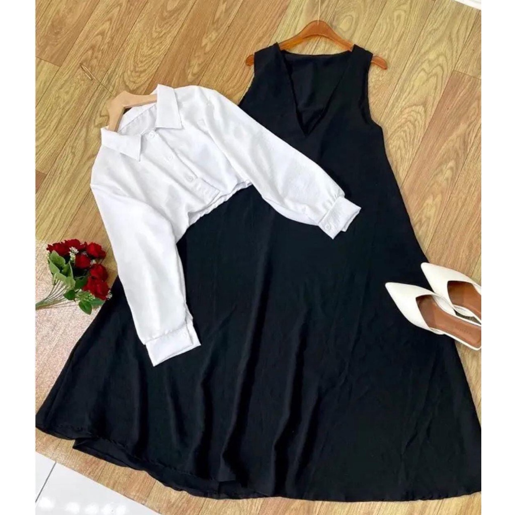 DIORA MIDI DRESS / DRESS MIDI SET INNER CRINKLE AIRFLOW