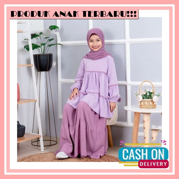 Gamis Anak Terbaru2023 Model Terbaru Mysure Arcilla Dress Kids Set Gamis Anak Usia 10-11-12-13-14 Ta