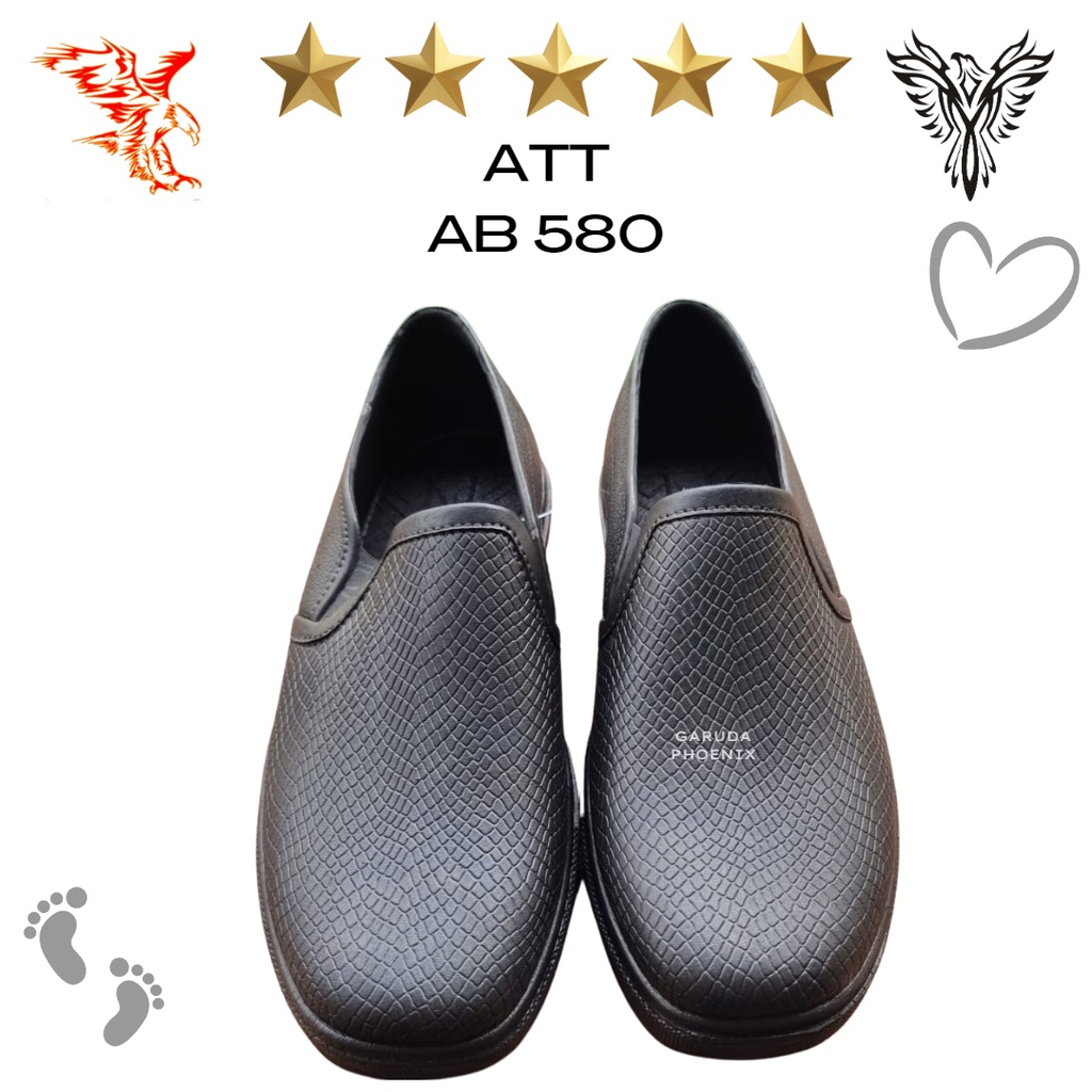 Sepatu Slip On Pria ATT AB 580 Karet Anti Air motif sisik 39-43