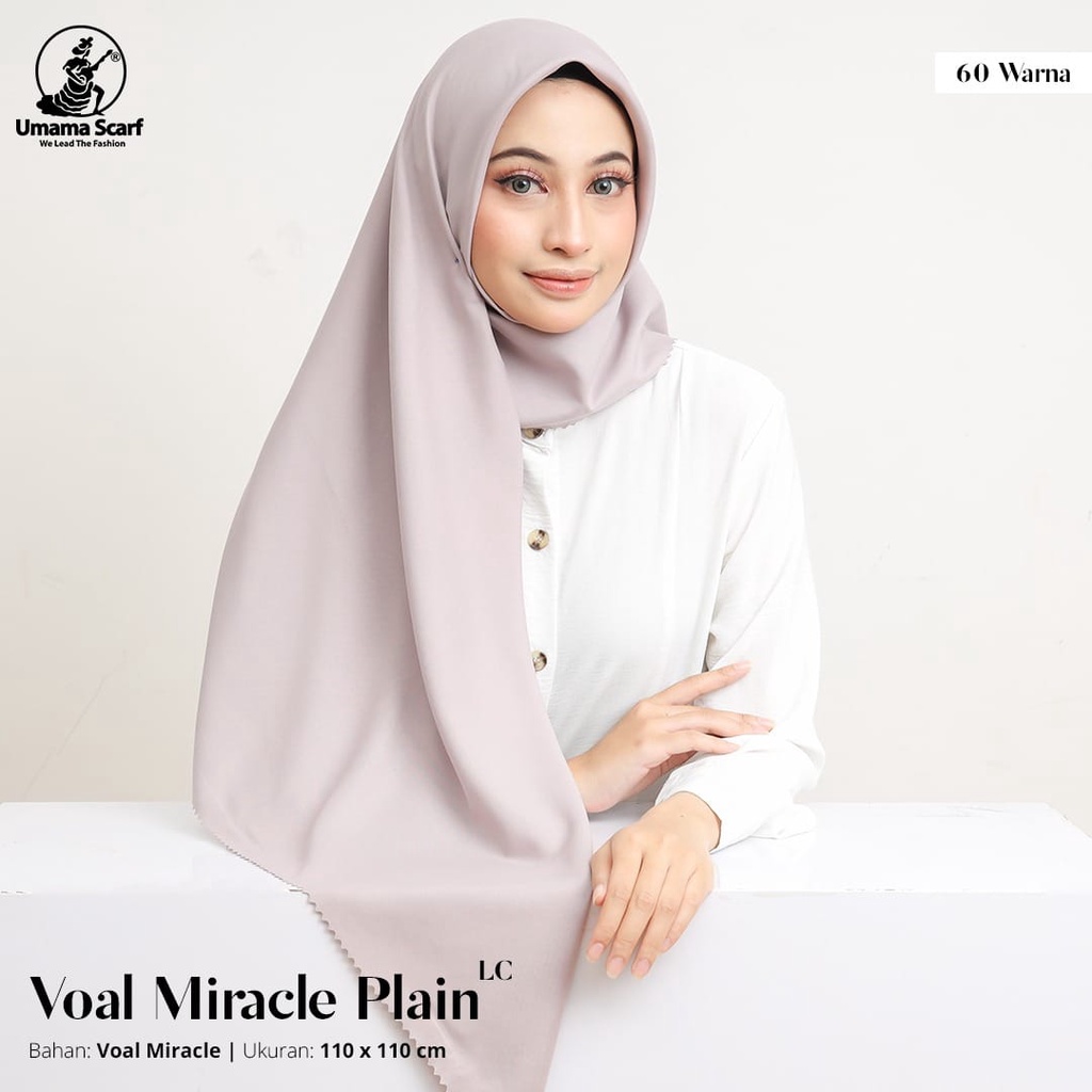 OBRAL VOAL MIRACLE PLAIN LASERCUT  Umama Scarf 110x110cm Jilbab Voal Miracle Umama