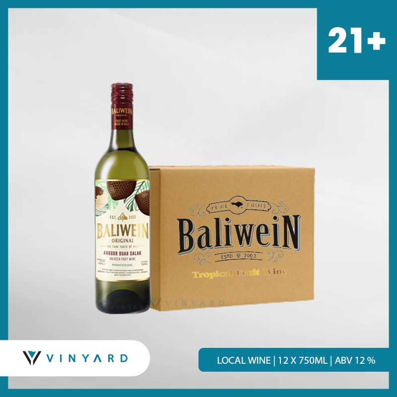 Baliwein Salacca Friut Wine Salak 750 ml 1 Karton ( 12 Botol )