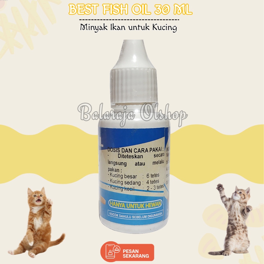 Vitamin Kucing Penumbuh Bulu Penambah Nafsu Makan Dan Penggemuk Badan Kucing Kitten Best Fish Oil