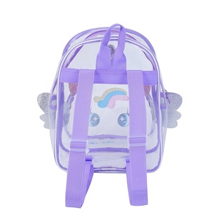 Tas Sekolah Anak TK Ransel PVC plastik Tas Backpack Transparant Waterproof Unicorn Sayap PVC super cute Original Import TAS SEKOLAH PAUD TK TAS JALAN ANAK SD