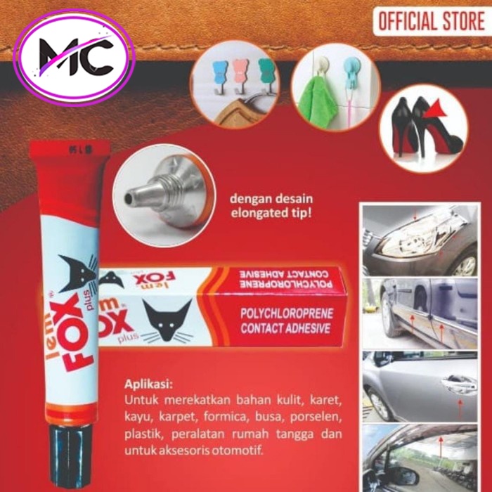 Lem Kuning Aica Aibon Fox Plus Tube 20 Gram Serbaguna untuk Besi Kayu Plastik Pakaian Kain DIY