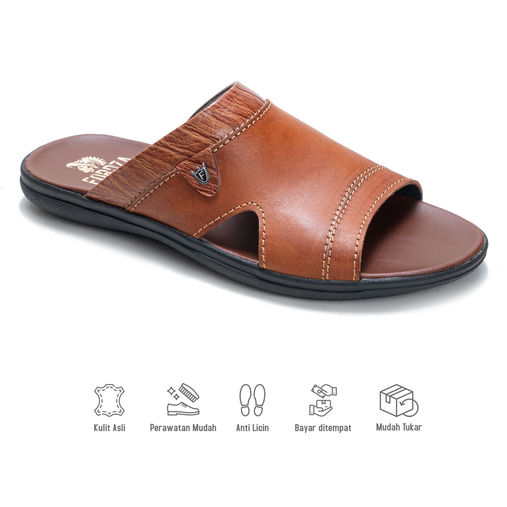 Sandal Pria Casual Sendal Slide Kokop Kulit Asli S448