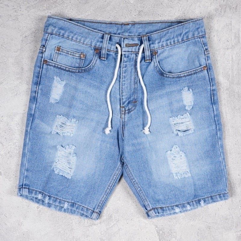 CELANA JEANS PENDEK PRIA MOTIF SOBEK ROBEK RIPPED TERBARU DAN TERLARIS