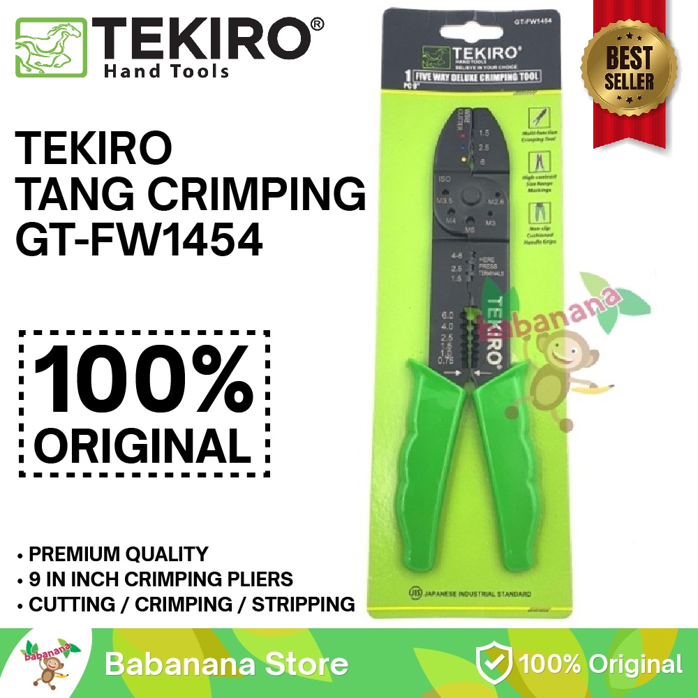 Tekiro tang crimping krimping skun penjepit pengupas kabel 9 inch