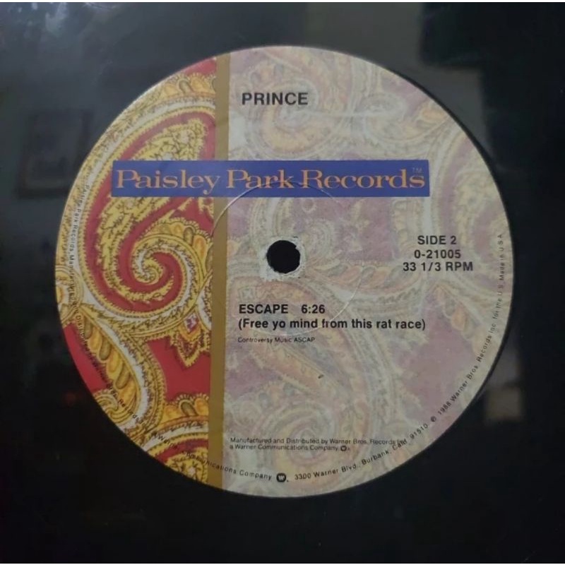 Vinyl Piringan Hitam 12 inch Prince-Glam Slam