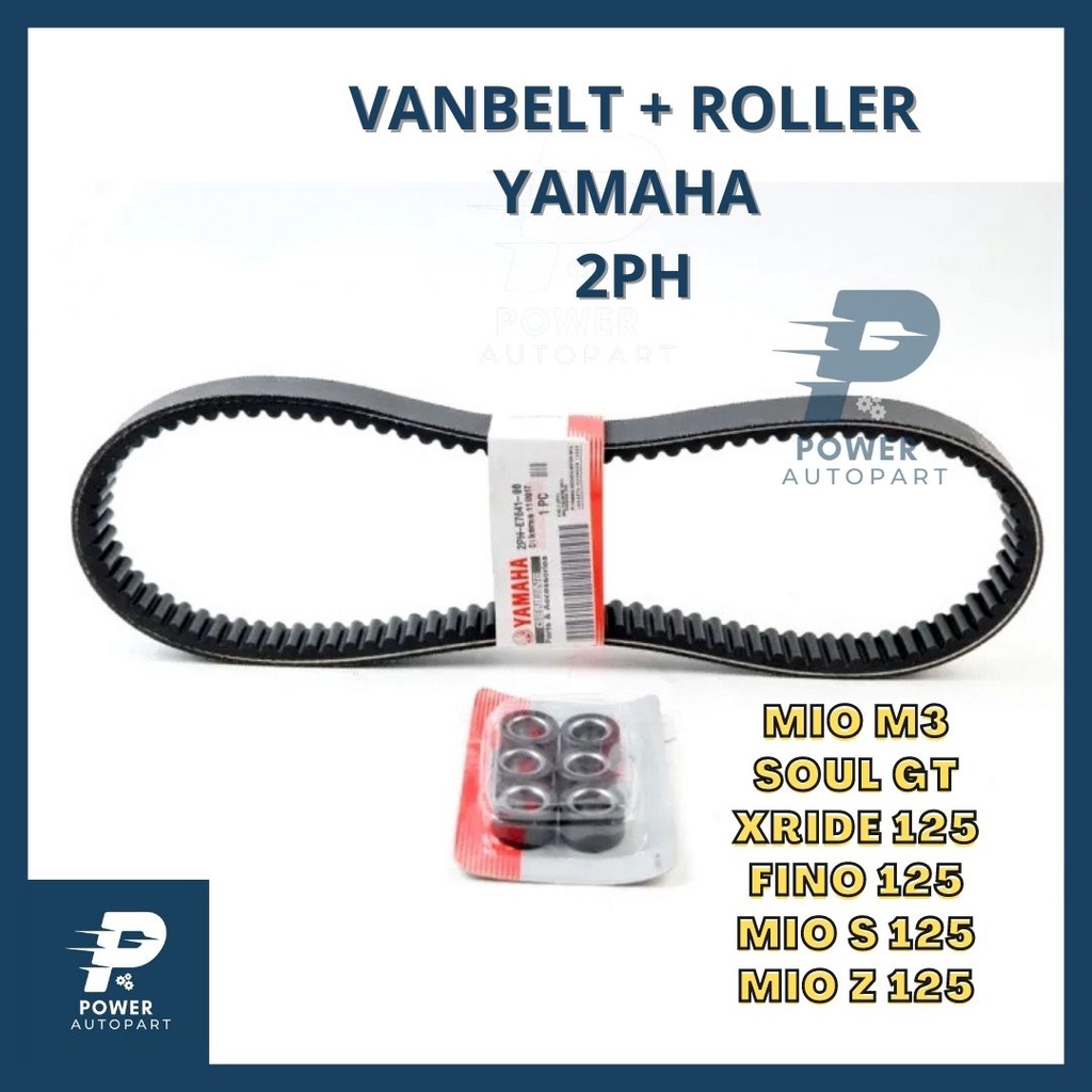 VANBELT V-BELT PLUS ROLLER YAMAHA MIO M3 - S - Z - SOUL GT, X RIDE 125 KUALITAS ORIGINAL - 2PH