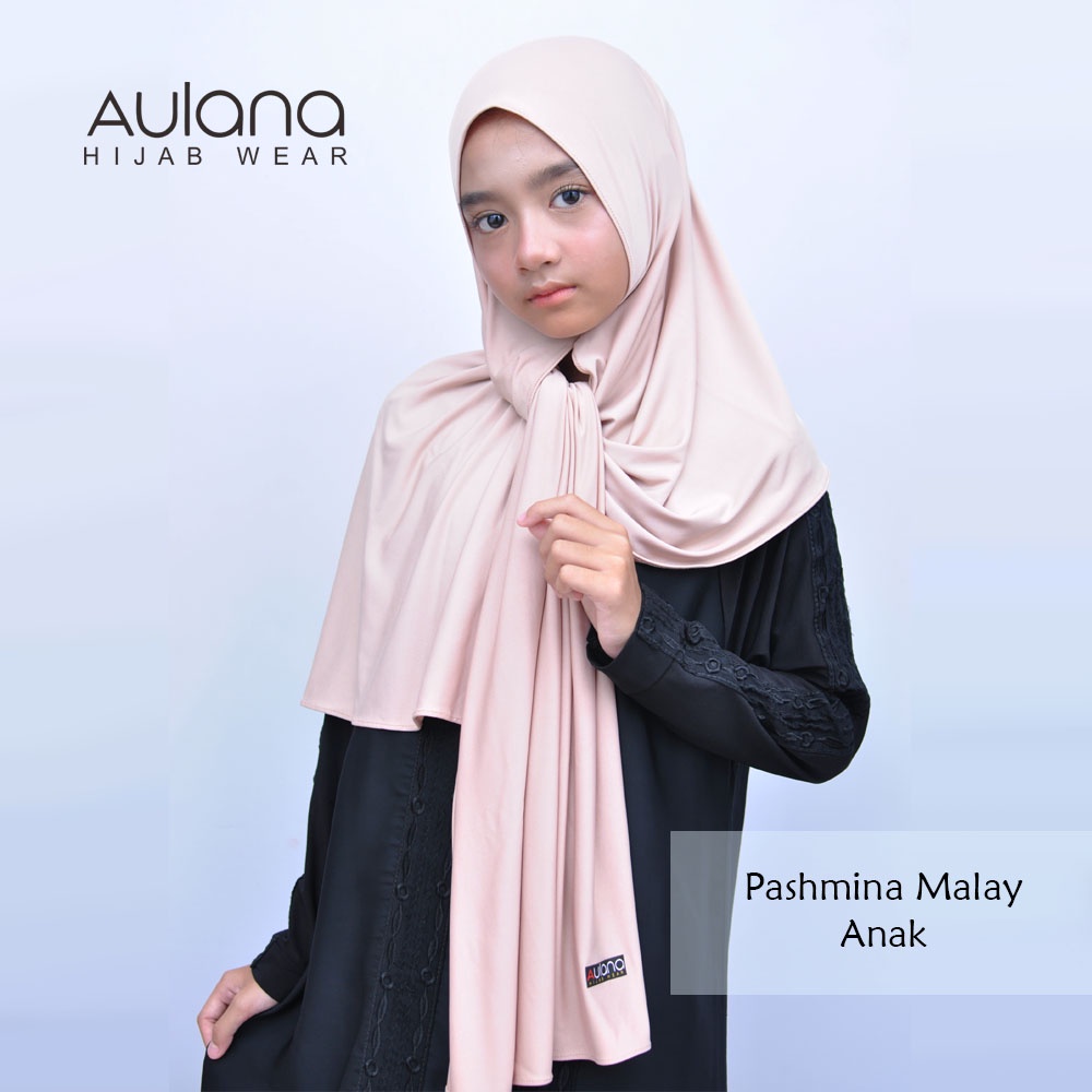 Hijab Jilbab Kerudung PASHMINA MALAY ANAK Malaysia Jersey Premium Ori Aulana Grosir Murah