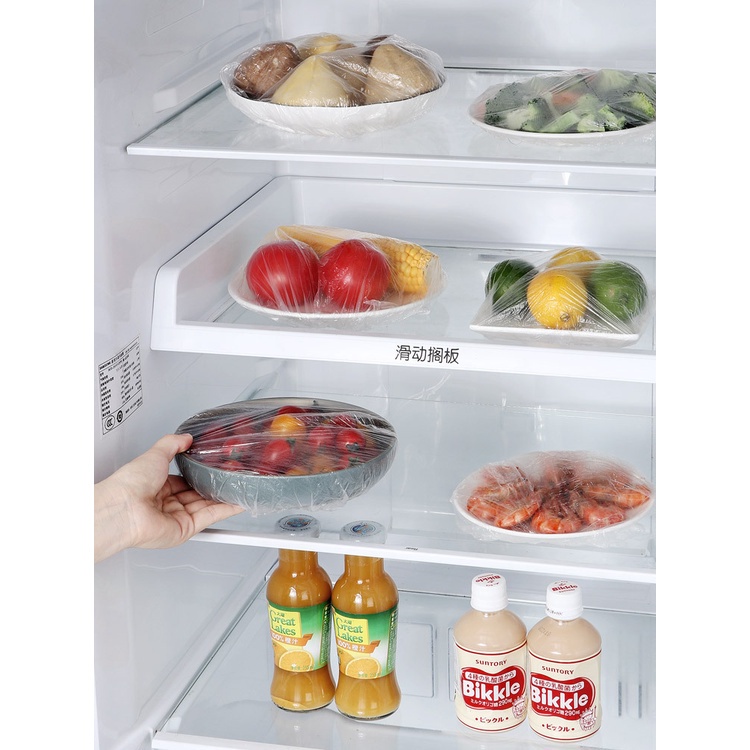 SS Plastik Wrapping Pembungkus Makanan Transparan Sekali Pakai 100 Pcs Easy Plastic Food Cover Disposable Free Pouch Penutup Pelindung Makanan Microwave Anti Bau Shower Cap Portable Penutup Kepala Topi Mandi Nurse Cap Murah