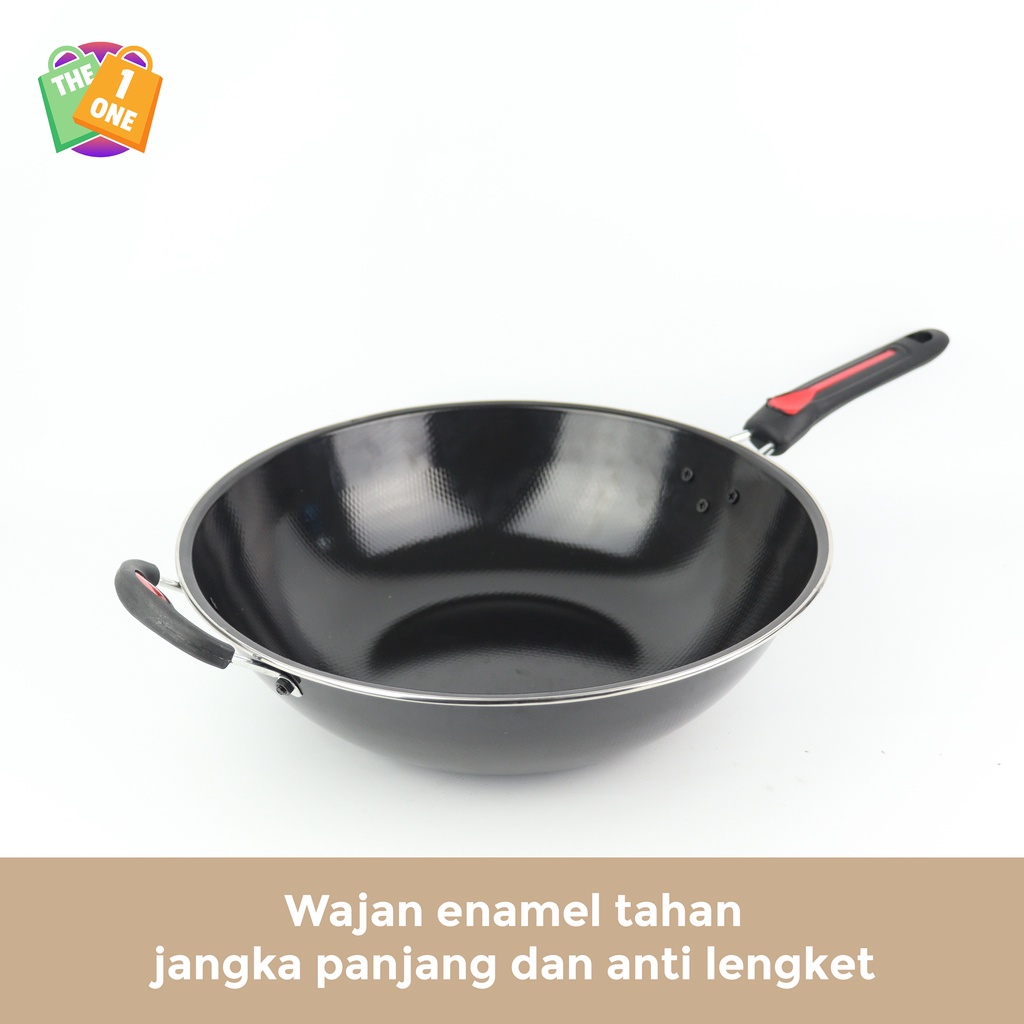 Wajan Enamel Penggorengan Wajan Anti Lengket High Quality Ukuran 32 cm