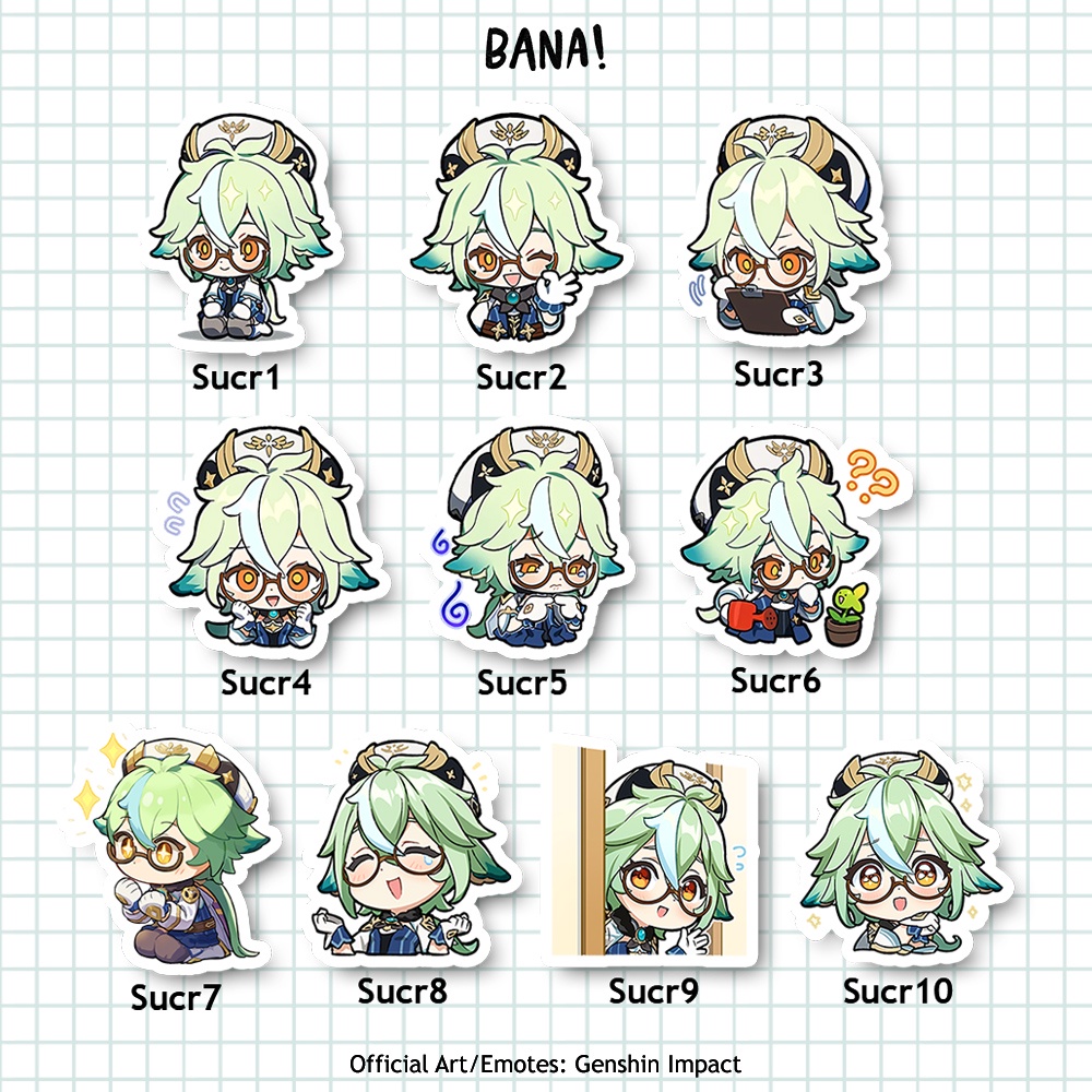 

Stiker Genshin Impact SUCROSE Sticker Vinyl Waterproof Bijian | BANA