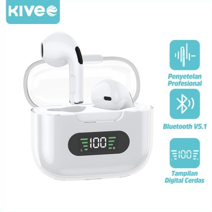 KIVEE True Wireless LED Earbuds Headset Bluetooth TWS  6 bulan