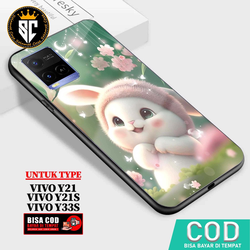 Case Vivo Y21 Y21S Y33S Casing Vivo Y21S Y21 Y33S Selamet Case [Rabbit] Case Glossy Case Aesthetic C