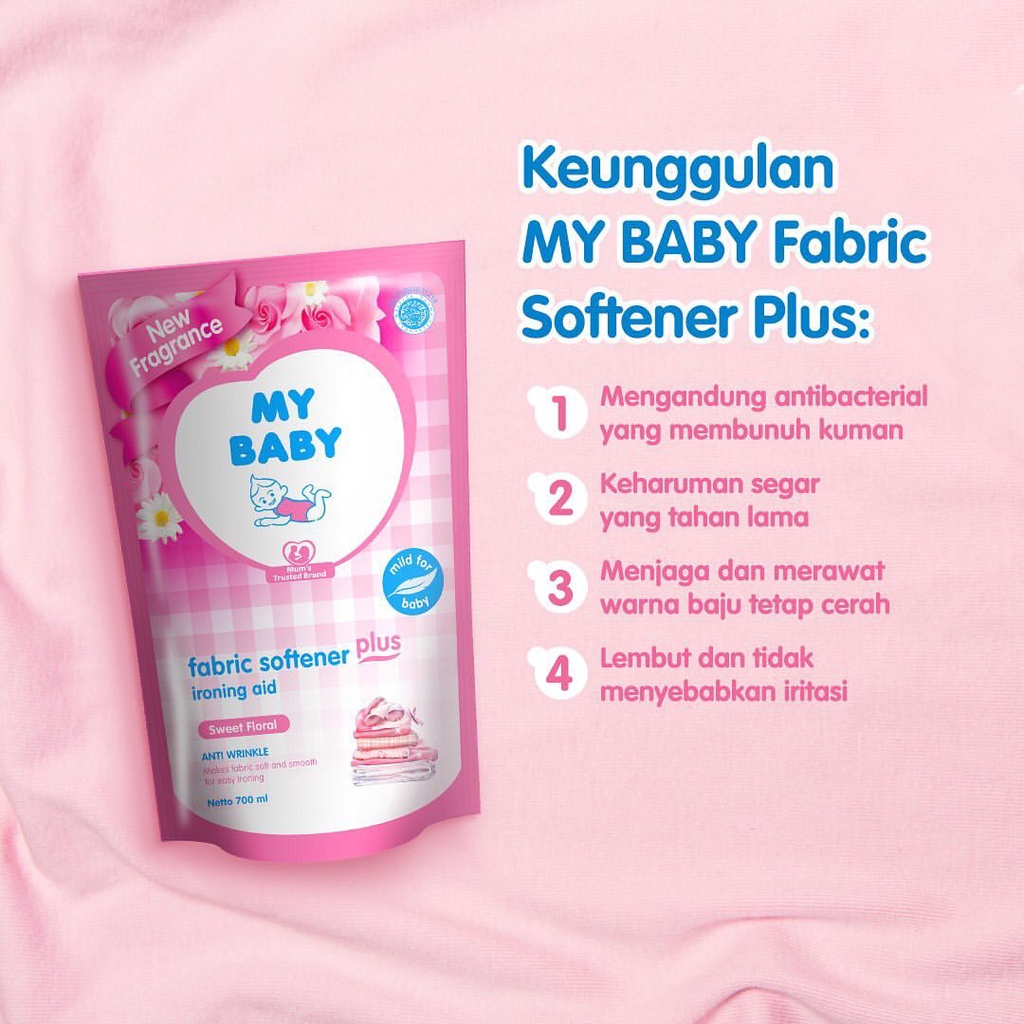 My Baby Fabric Plus Ironing Aid Sweet Floral Softener [675 ml / 2 pcs] - Bundle Pack - Exp: 10.2025