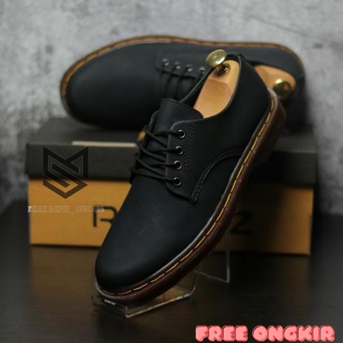 ROBEN BLACK SERIES - Sepatu Boots Low Pria Docmart Klasik Formal Kerja Casual Kantor Cowok Original Lokal