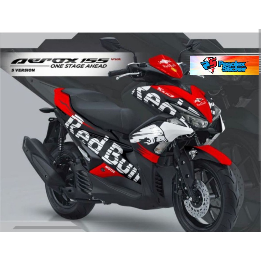 DECAL STICKER STRIPING FULL BODY MOTOR AEROX 155 REDBULL CUSTOM