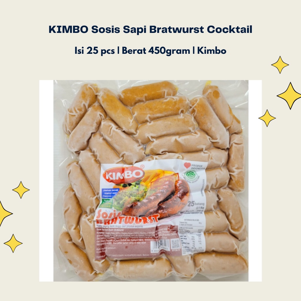 

KIMBO Sosis Bratwurst Cocktail (450gr) 25pcs