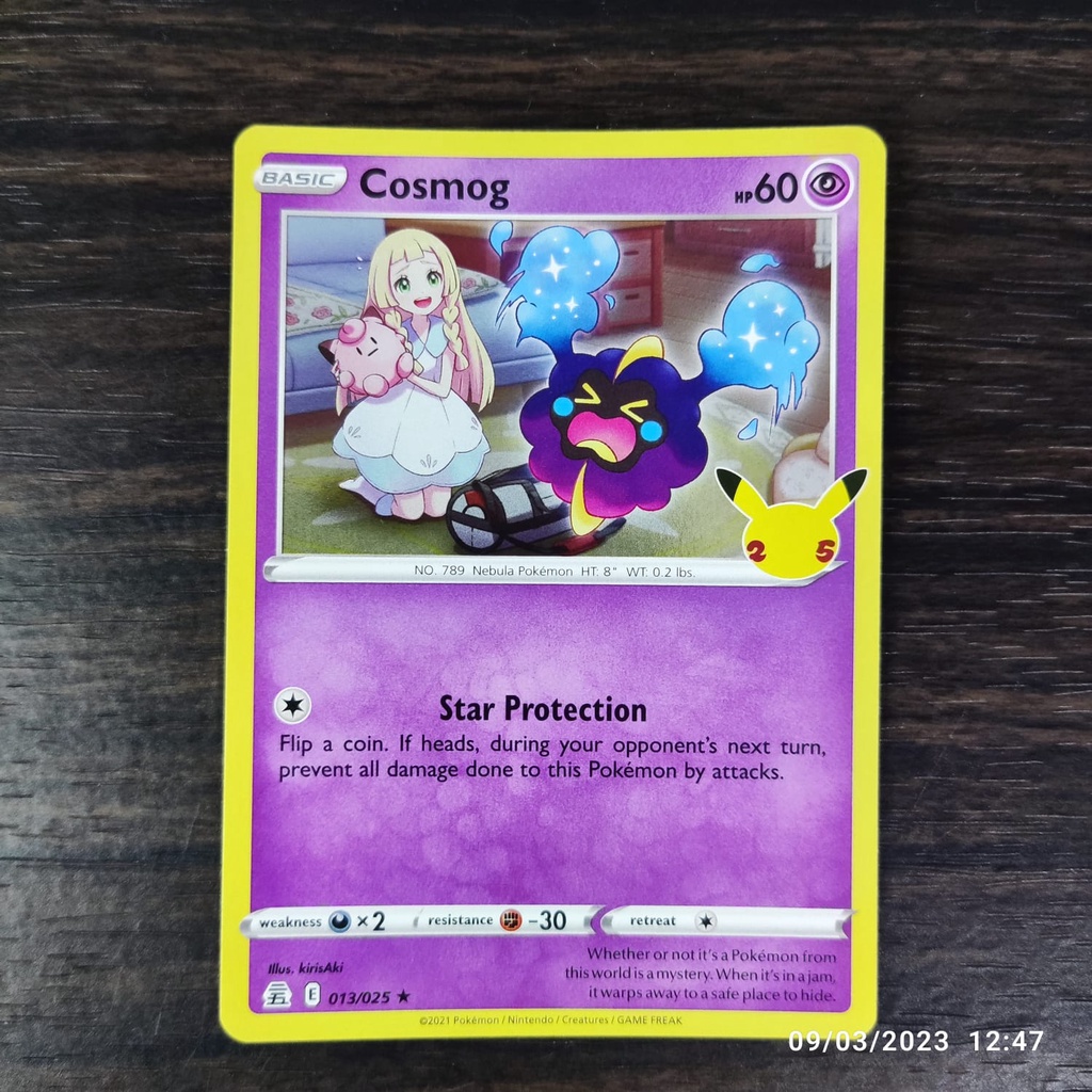 pokemon english cosmog 25th 013/025 Holo Rare original