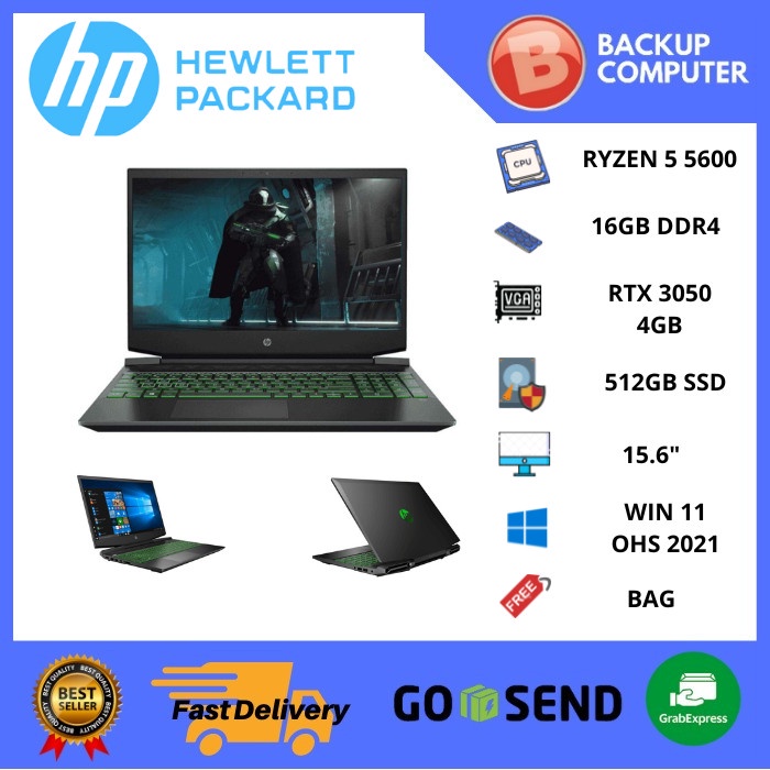 LAPTOP HP PAVILION GAMING 15-EC2010AX RYZEN 5 5600
