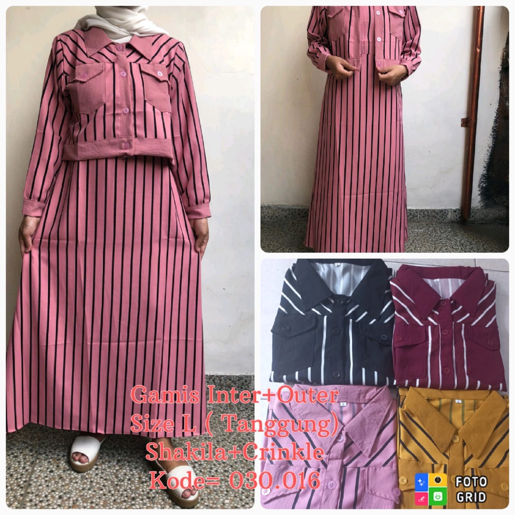 Gamis Anak Tanggung Umur 13-16 Tahun/Kode: 030.016/ Gamis Rompi/ Gamis Outer/Gamis kekinian/