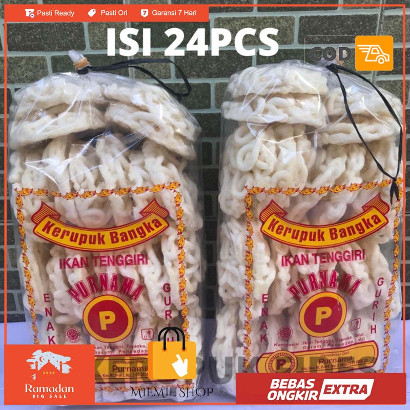 

KERUPUK BANGKA PURNAMA IKAN TENGGIRI BESAR - Isi 25 Pcs Gurih Enak