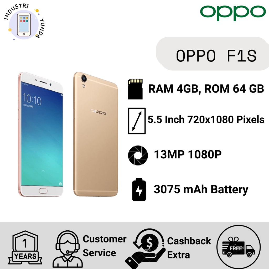 OPPO F1S 4/32 GB - 4/64 GB GARANSI DISTRIBUTOR 1 TAHUN