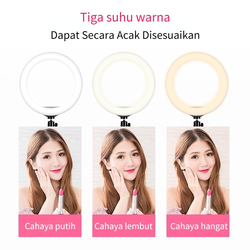 Ring Light Tripod 33 cm Paket Komplit vloger make up live