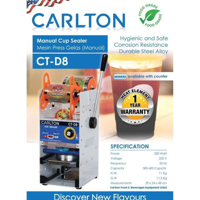 Mesin Sealer Manual/Cup Sealer Manual Ct-D8 Carlton